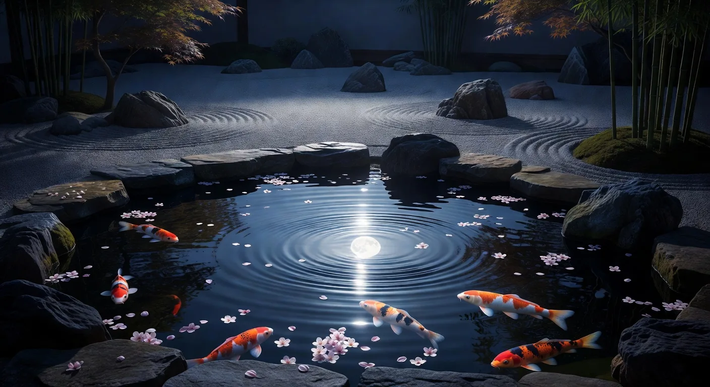 月夜の鯉池パルス